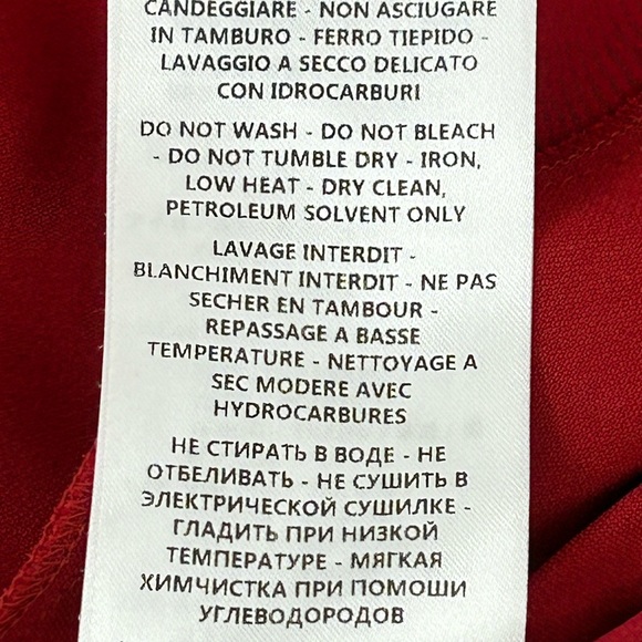 Stella McCartney Deep V Neck Long Sleeve Midi Dress in Red Romance size 44/US 12 - Picture 6 of 16